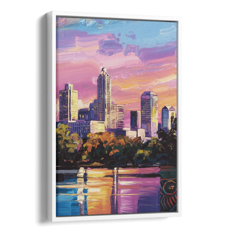 Austin East Side Murals Side - White Canvas Wall Art