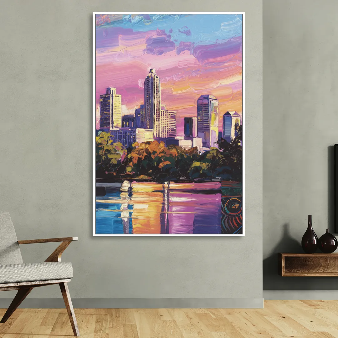 Austin East Side Murals Sitting Room - White Canvas Wall Art