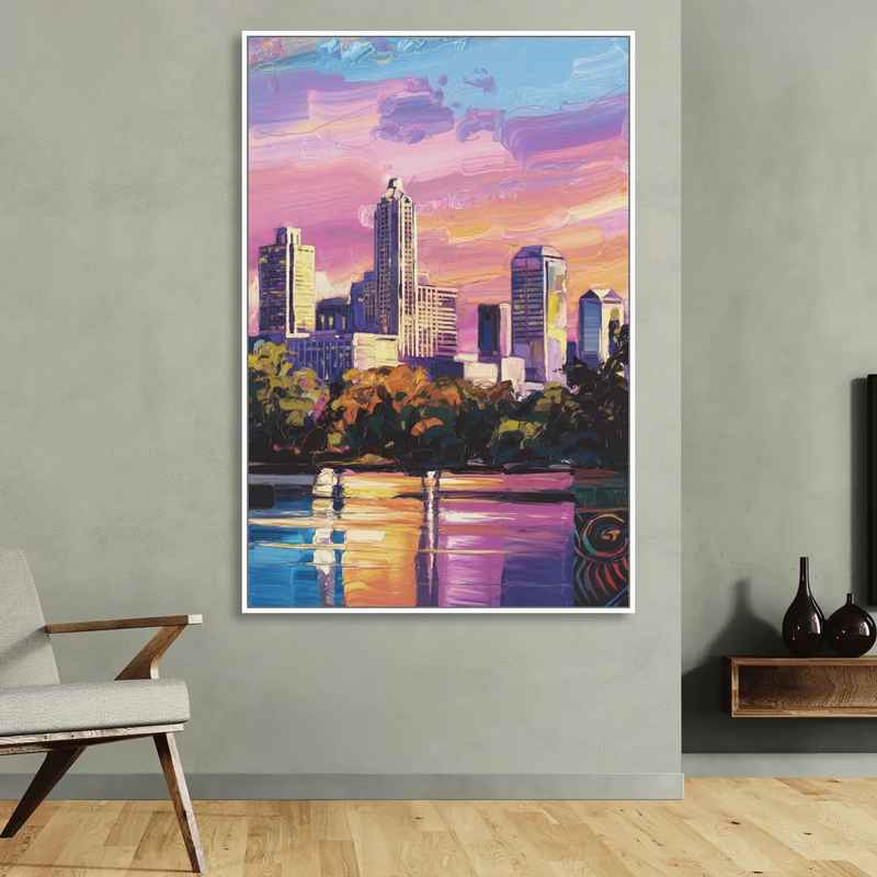 Austin East Side Murals Sitting Room - White Canvas Wall Art