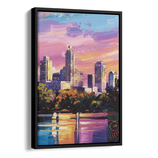 Austin East Side Murals Side - Black Canvas Wall Art