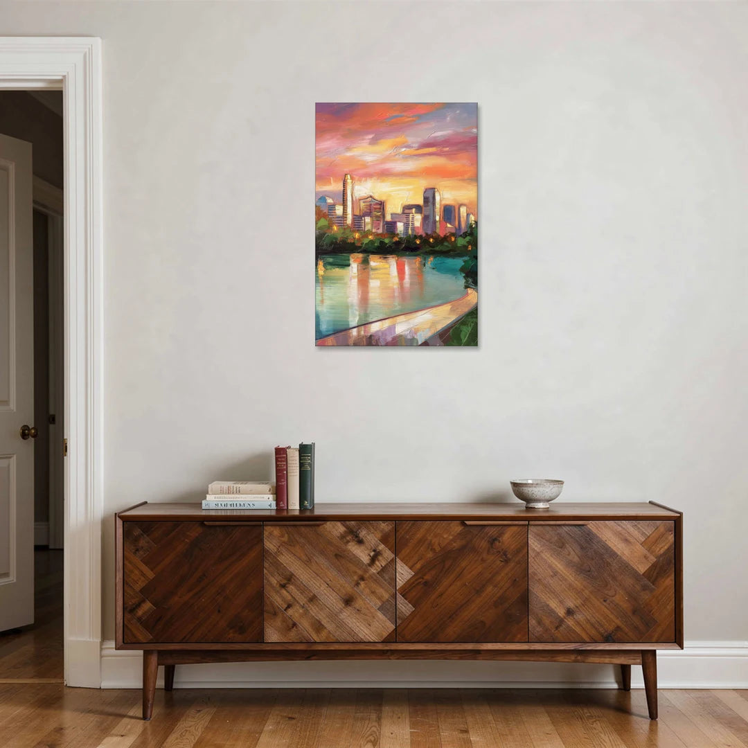 Austin Enchanting Cityscape - Canvas Wall Art - Coffee Table - 24x36