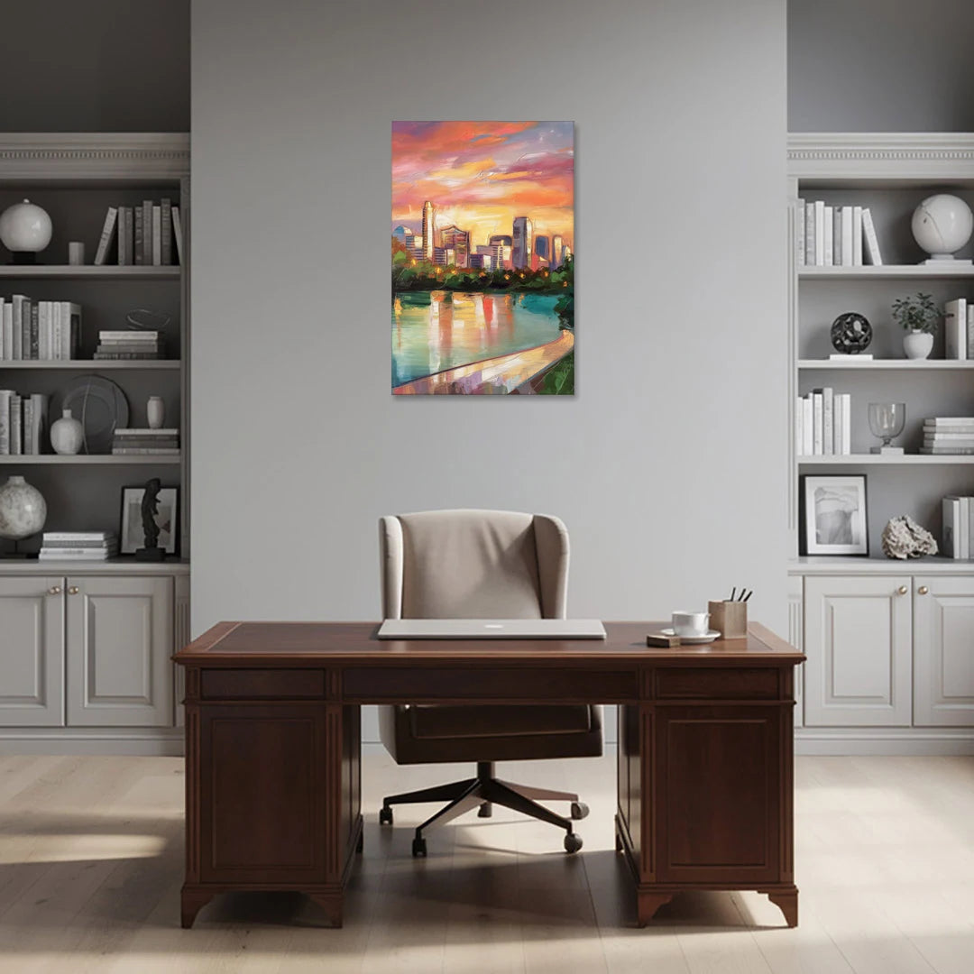 Austin Enchanting Cityscape - Canvas Wall Art - Office - 24x36