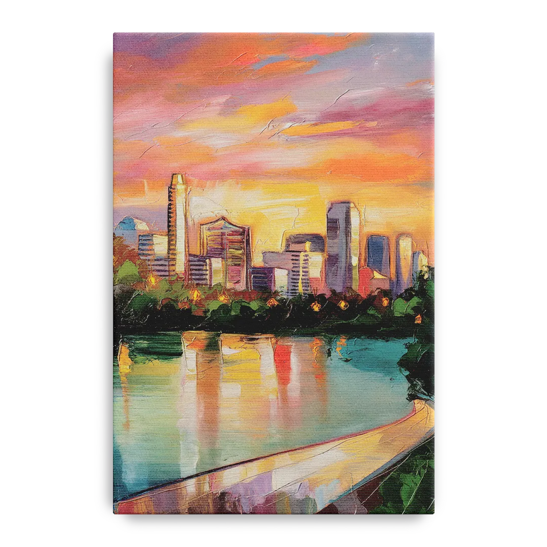 Austin Enchanting Cityscape Front - Canvas Wall Art
