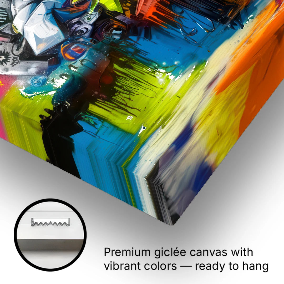 Austin Graffiti Street Style - Canvas Wall Art - Gallery Wrap Corner