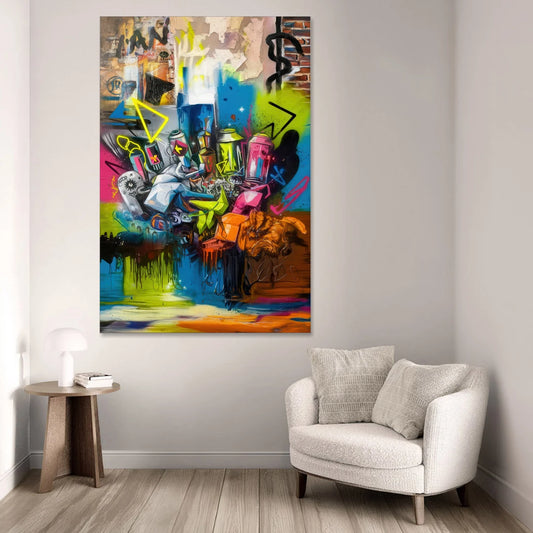 Austin Graffiti Street Style - Canvas Wall Art - Sofa - 40x60