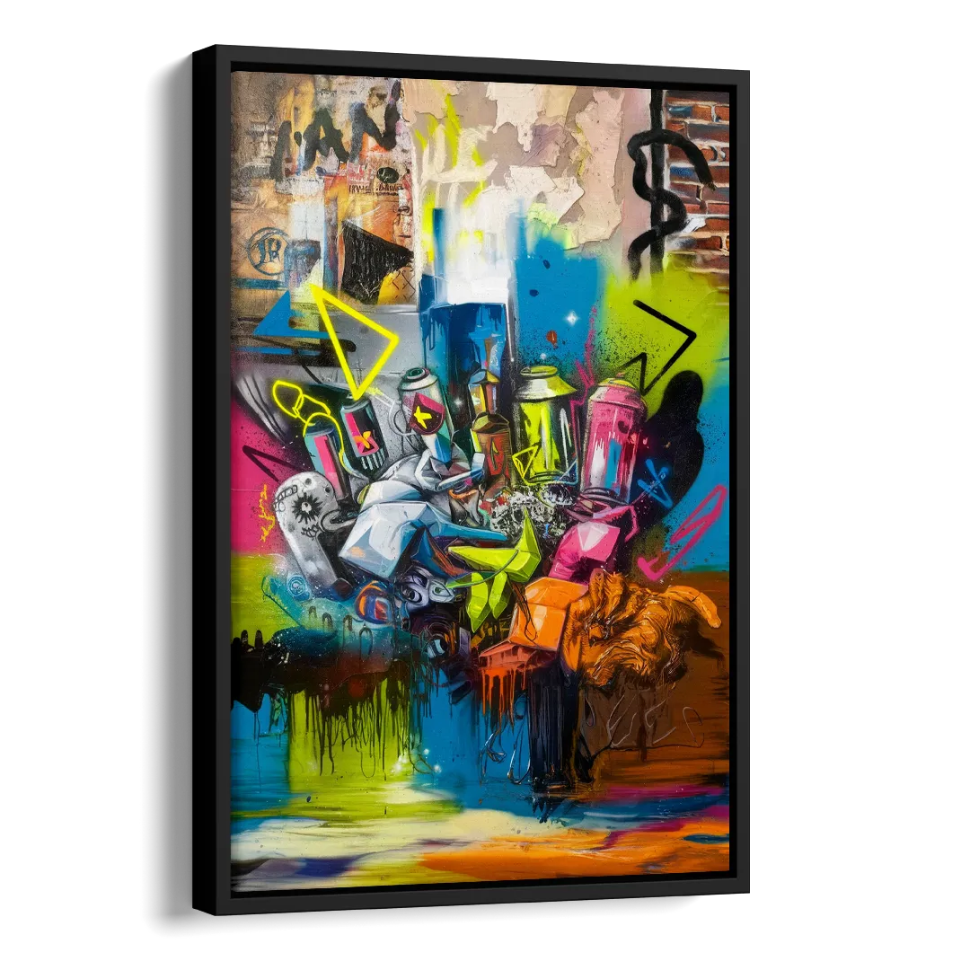 Austin Graffiti Street Style Side - Black Canvas Wall Art