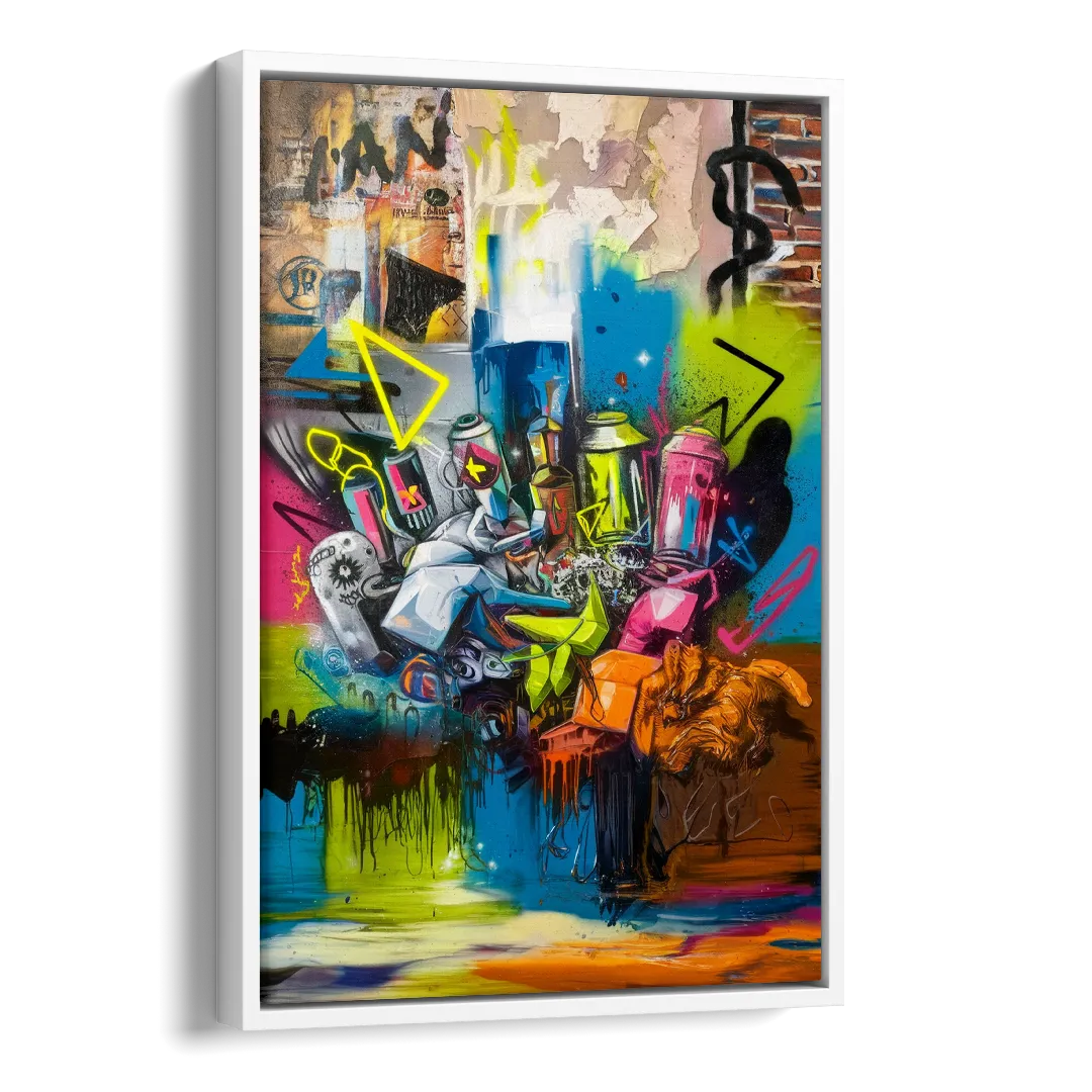 Austin Graffiti Street Style Side - White Canvas Wall Art