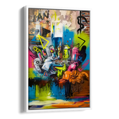 Austin Graffiti Street Style Side - White Canvas Wall Art