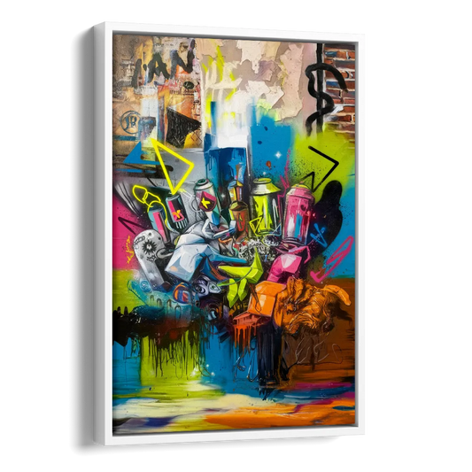 Austin Graffiti Street Style Side - White Canvas Wall Art