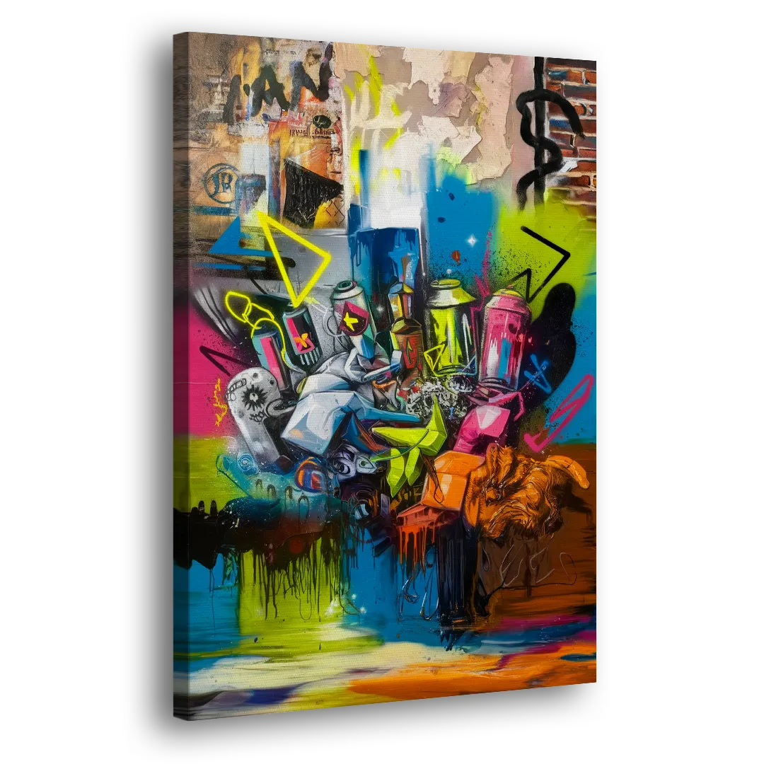 Austin Graffiti Street Style Side - Canvas Wall Art