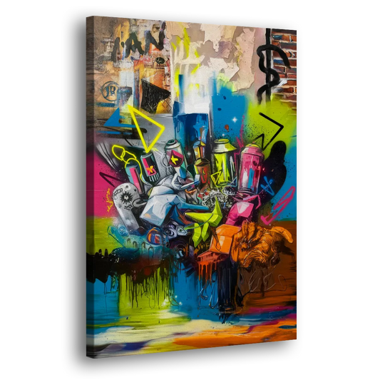 Austin Graffiti Street Style Side - Canvas Wall Art