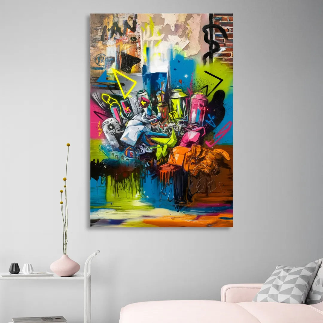 Austin Graffiti Street Style Sitting Room - Canvas Wall Art