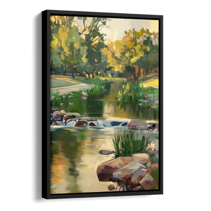 Austin Greenbelt Escape Side - Black Canvas Wall Art