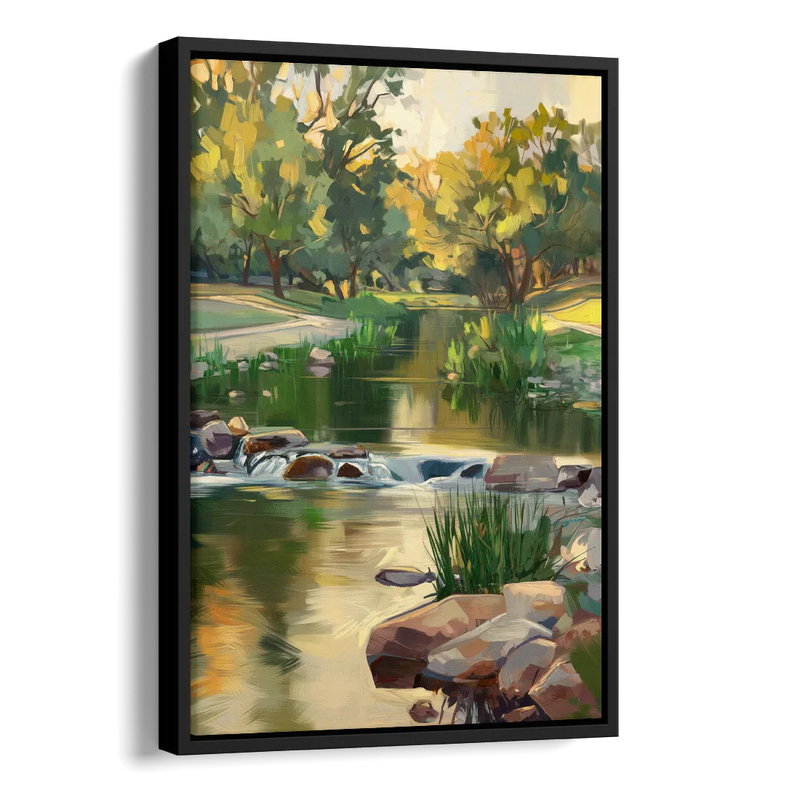 Austin Greenbelt Escape Side - Black Canvas Wall Art