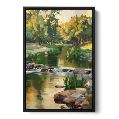 Austin Greenbelt Escape Front - Black Canvas Wall Art