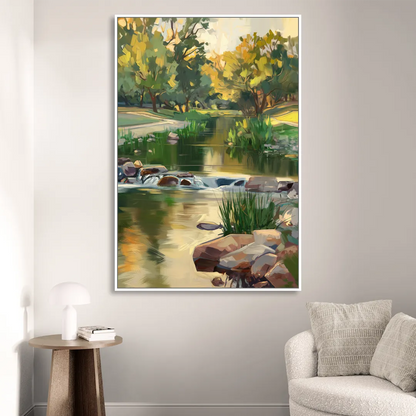 Austin Greenbelt Escape Sitting Room - White Canvas Wall Art