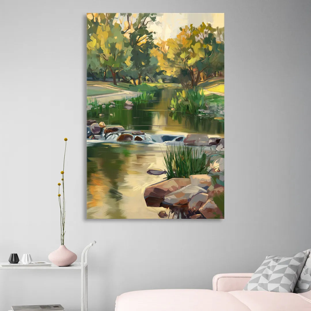 Austin Greenbelt Escape Living Room - Canvas Wall Art