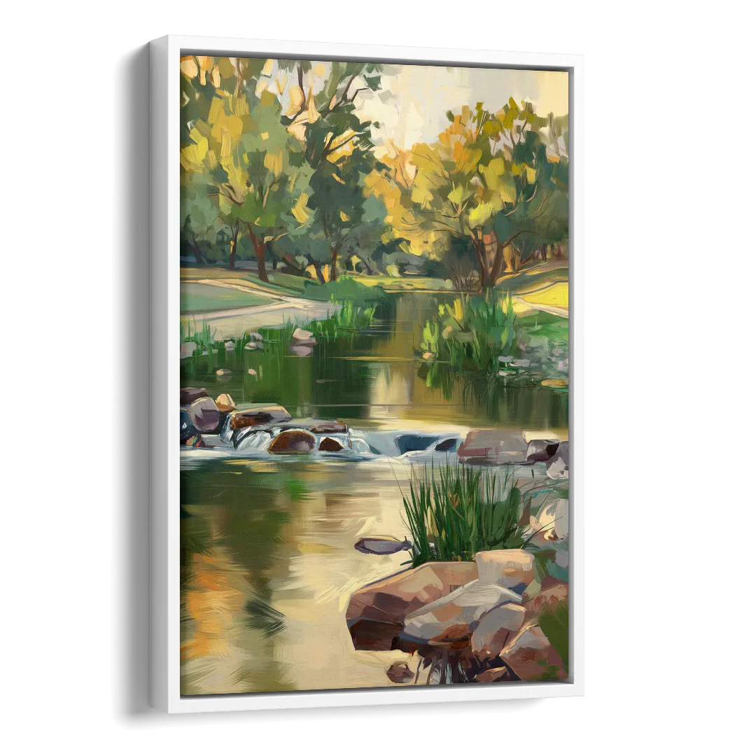 Austin Greenbelt Escape Side - White Canvas Wall Art