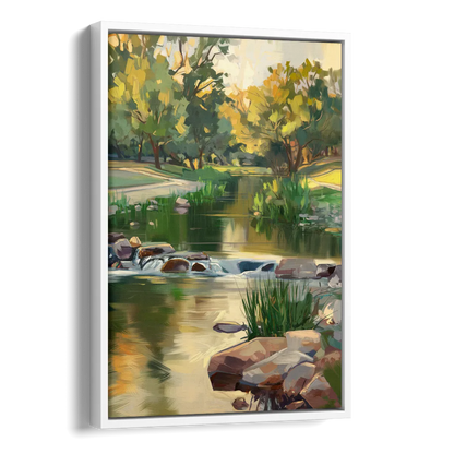 Austin Greenbelt Escape Side - White Canvas Wall Art