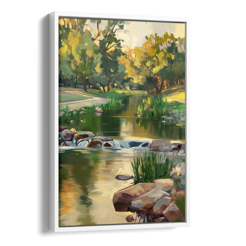 Austin Greenbelt Escape Side - White Canvas Wall Art