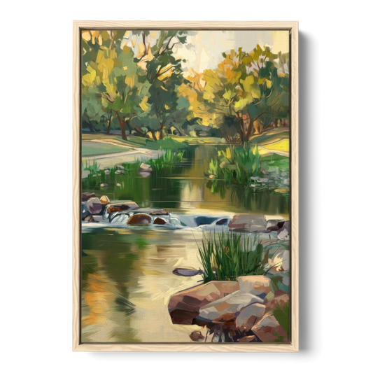 Austin Greenbelt Escape - Oak Framed Canvas Wall Art - Front