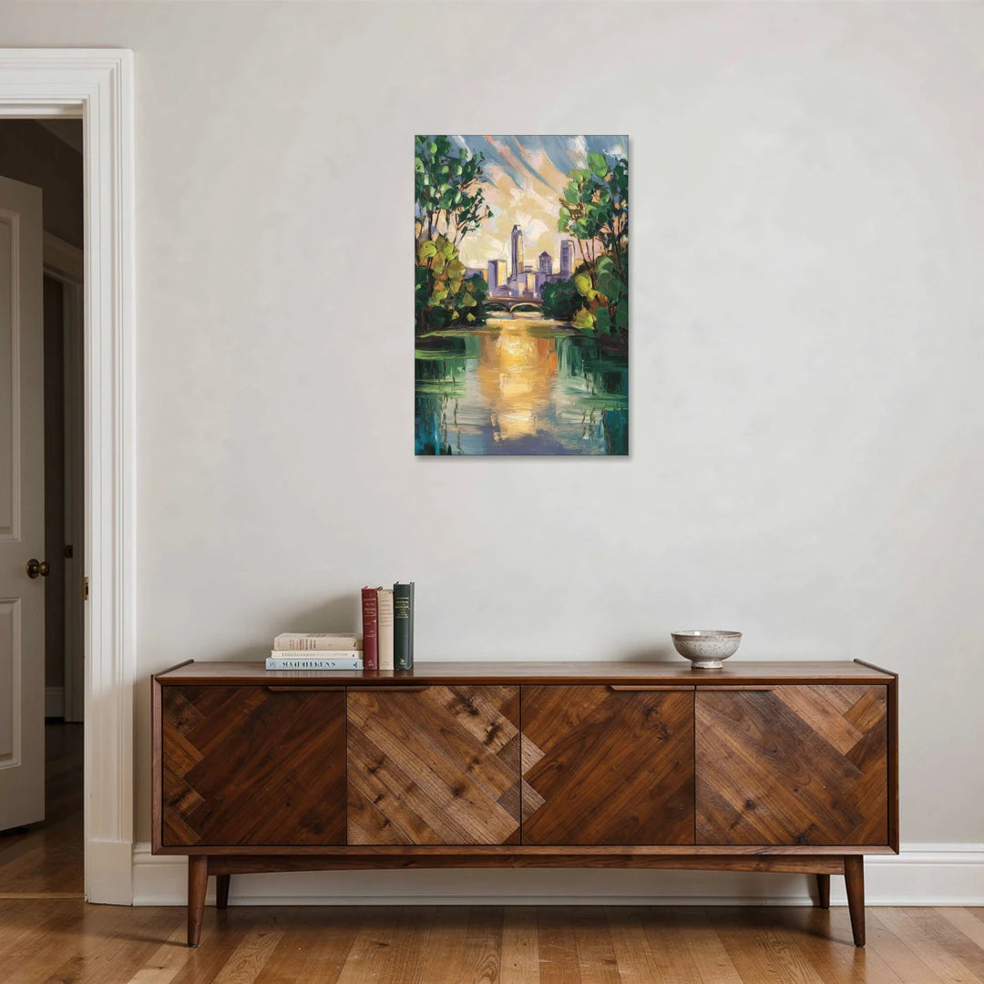 Austin Lady Bird Lake Scene - Canvas Wall Art - Coffee Table - 24x36