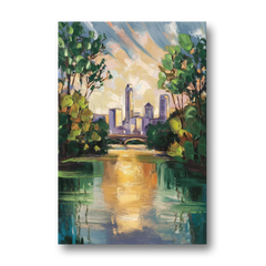 Austin Lady Bird Lake Scene - Canvas Wall Art - Front