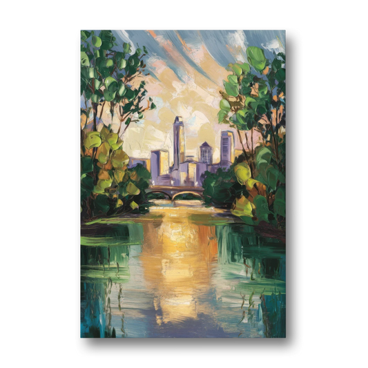 Austin Lady Bird Lake Scene - Canvas Wall Art - Front