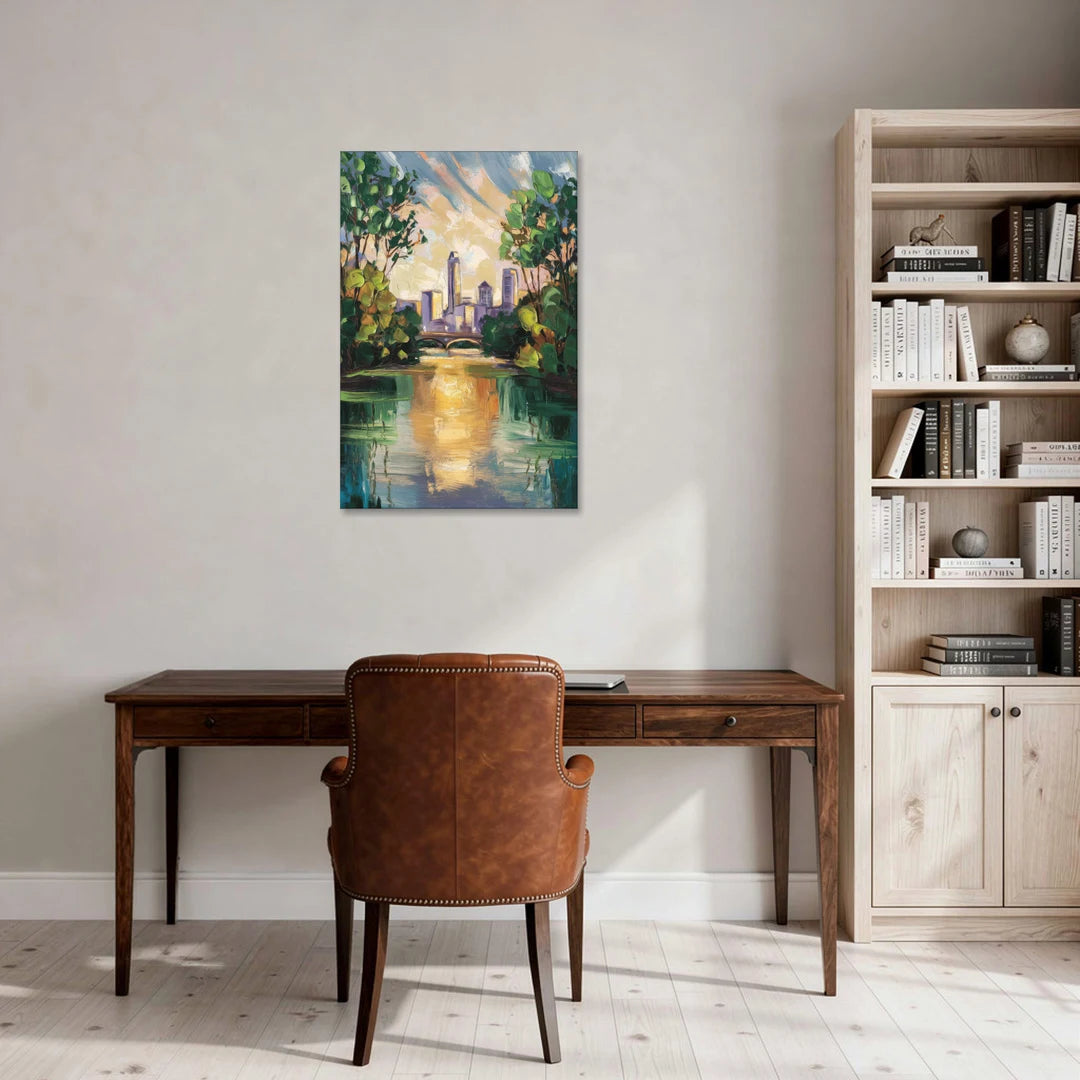 Austin Lady Bird Lake Scene - Canvas Wall Art - Office - 24x36
