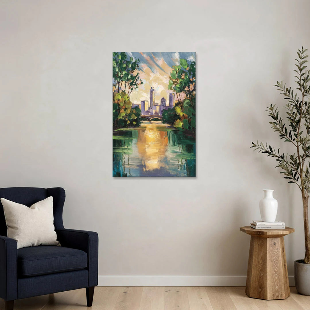 Austin Lady Bird Lake Scene - Canvas Wall Art - Sofa - 24x36
