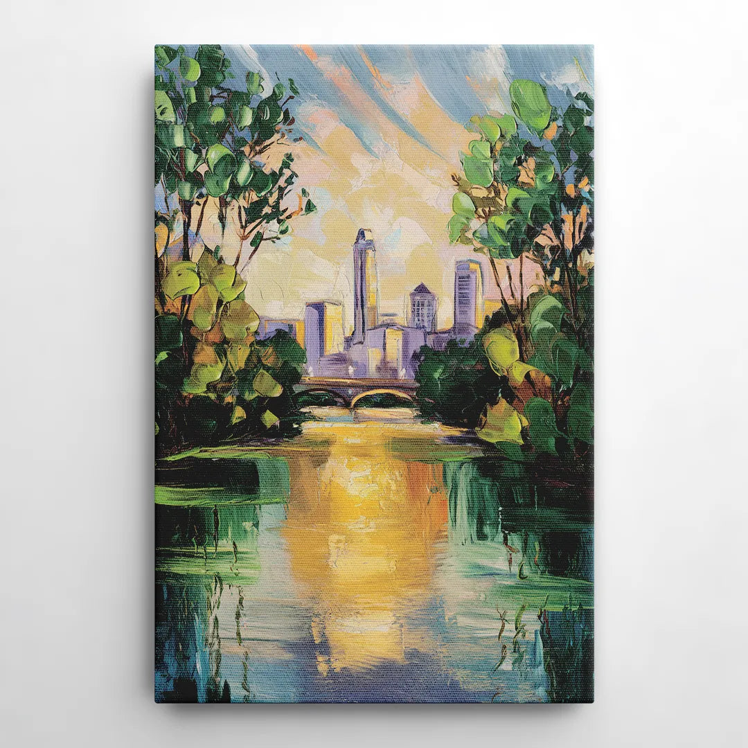 Austin Lady Bird Lake Scene - Canvas Wall Art
