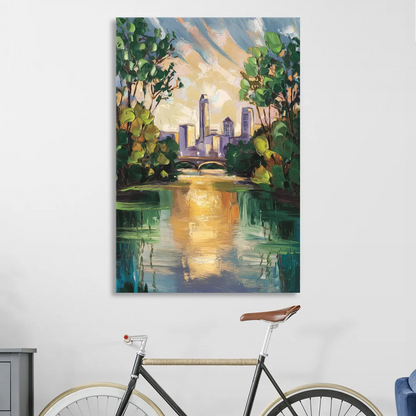Austin Lady Bird Lake Scene Sitting Room - Canvas Wall Art