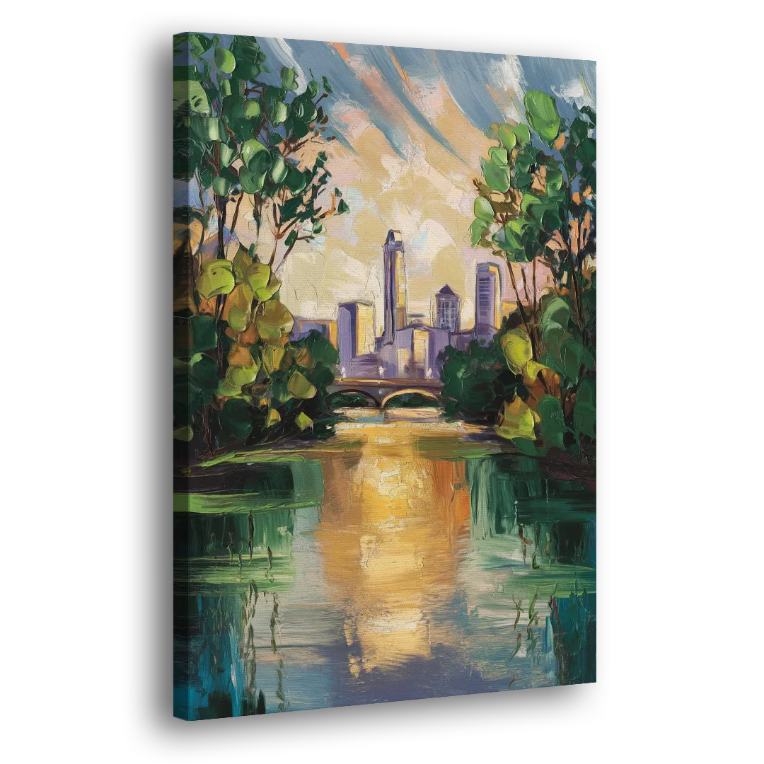 Austin Lady Bird Lake Scene Side - Canvas Wall Art