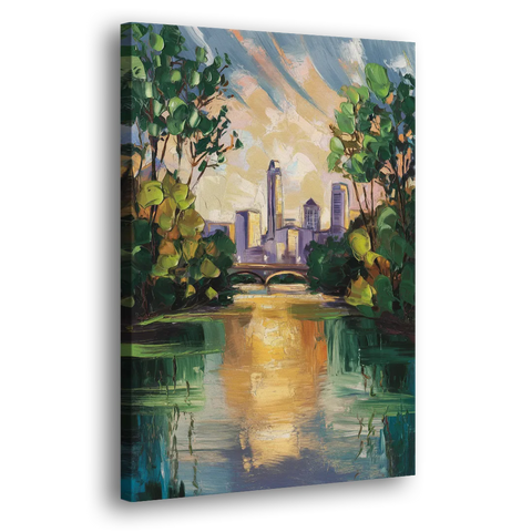 Austin Lady Bird Lake Scene - Canvas Wall Art