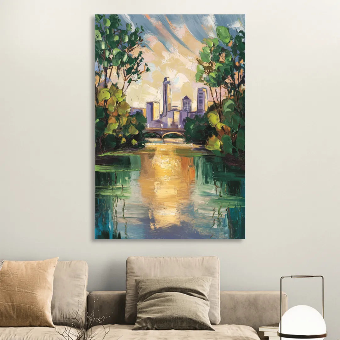 Austin Lady Bird Lake Scene Living Room - Canvas Wall Art