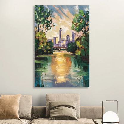 Austin Lady Bird Lake Scene Living Room - Canvas Wall Art
