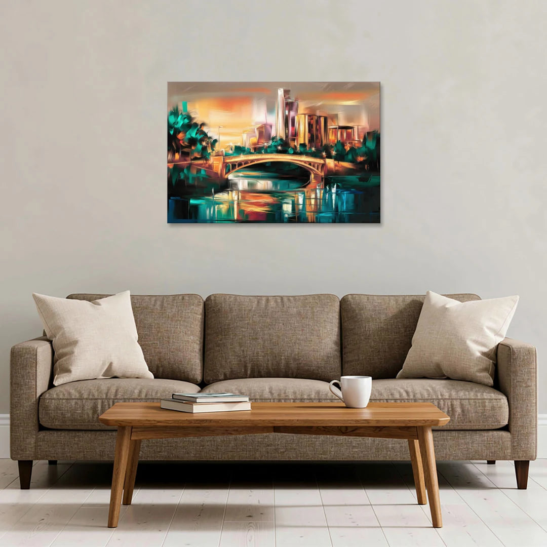 Austin Lamar Boulevard Magic - Canvas Wall Art - Sofa - 36x24