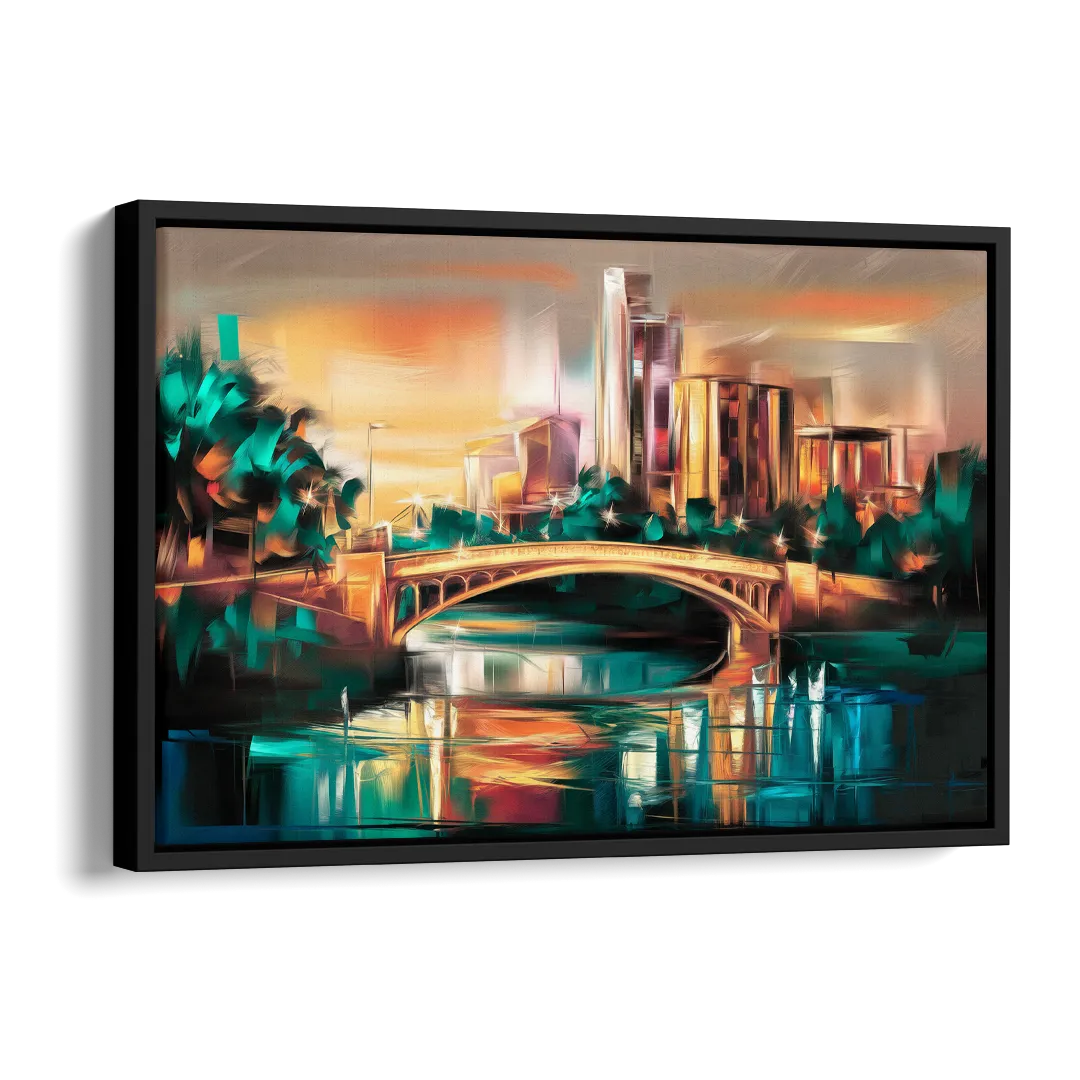 Austin Lamar Boulevard Magic Side - Black Canvas Wall Art