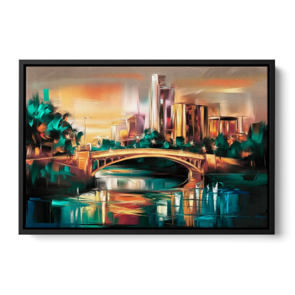 Austin Lamar Boulevard Magic Front - Black Canvas Wall Art