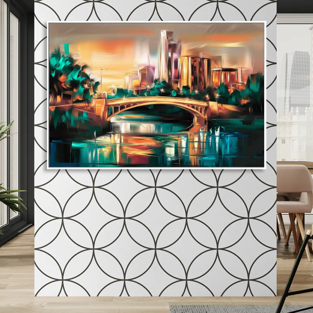Austin Lamar Boulevard Magic Living Room - White Canvas Wall Art