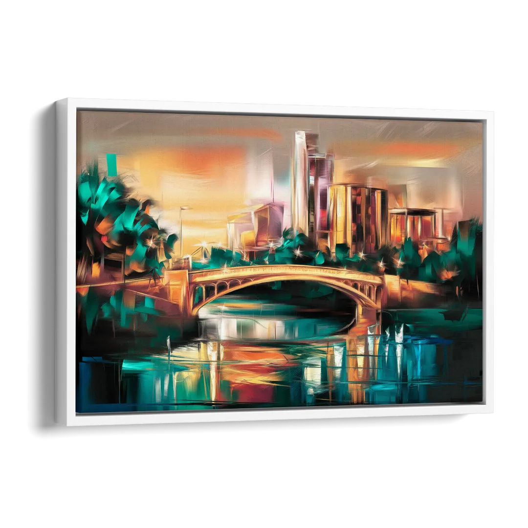 Austin Lamar Boulevard Magic Side - White Canvas Wall Art