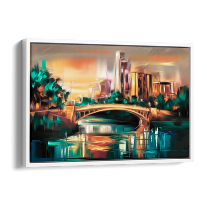 Austin Lamar Boulevard Magic Side - White Canvas Wall Art