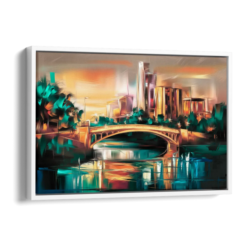 Austin Lamar Boulevard Magic Side - White Canvas Wall Art