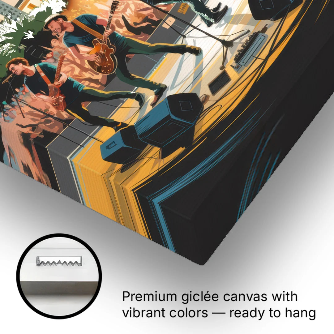 Austin Live Music Capital - Canvas Wall Art - Gallery Wrap Corner