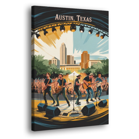 Austin Live Music Capital - Canvas Wall Art - Side