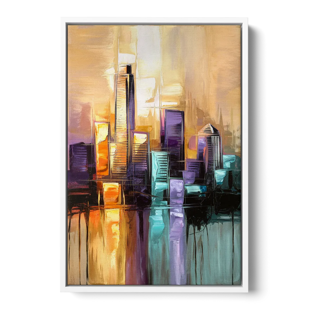 Austin Moody Cityscape Front - White Canvas Wall Art