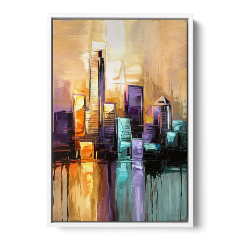 Austin Moody Cityscape Front - White Canvas Wall Art