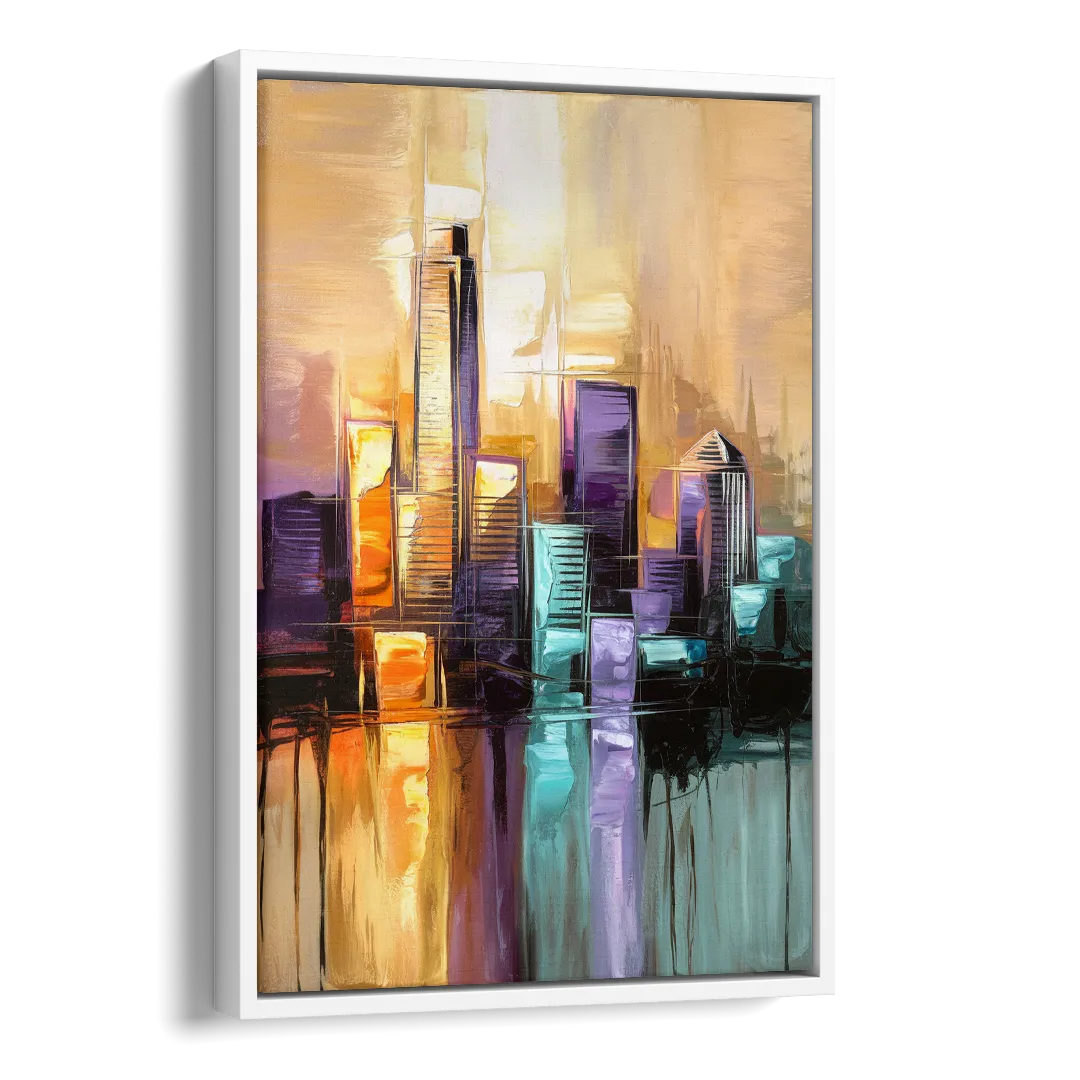 Austin Moody Cityscape Side - White Canvas Wall Art