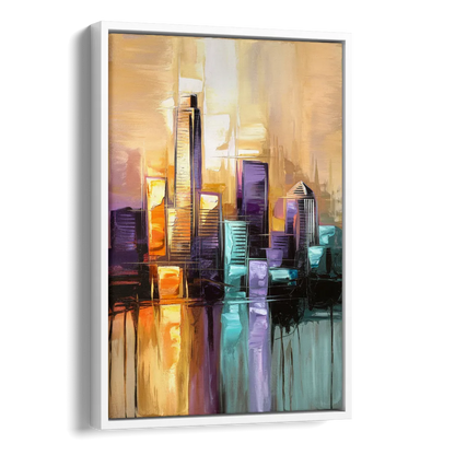 Austin Moody Cityscape Side - White Canvas Wall Art