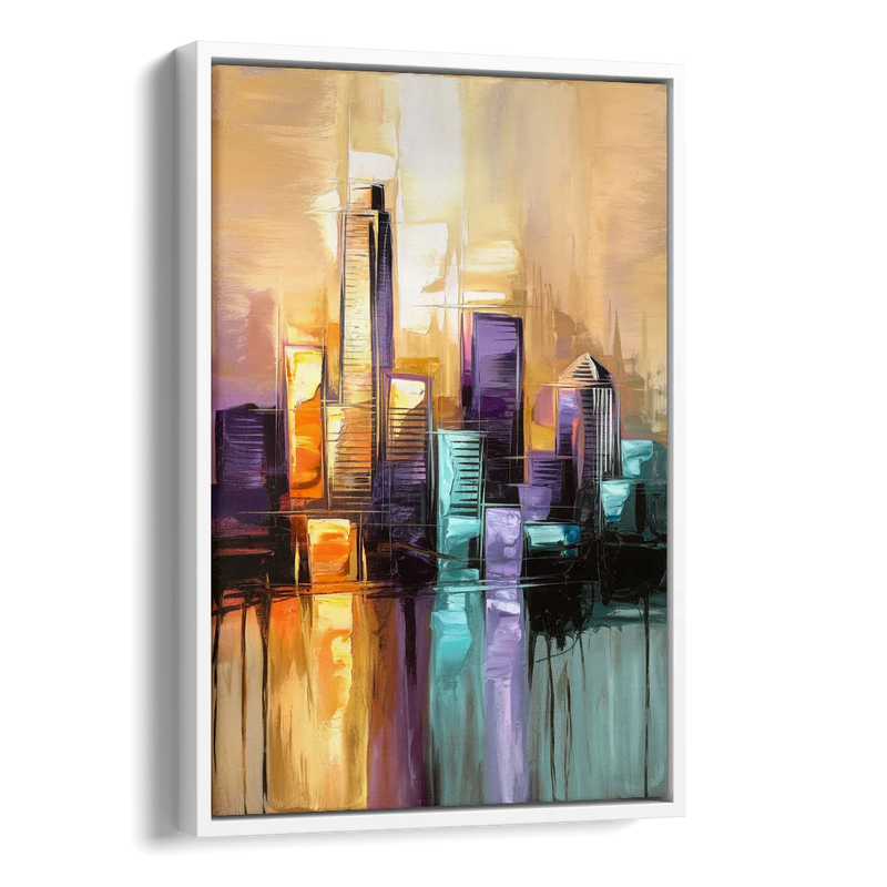 Austin Moody Cityscape Side - White Canvas Wall Art